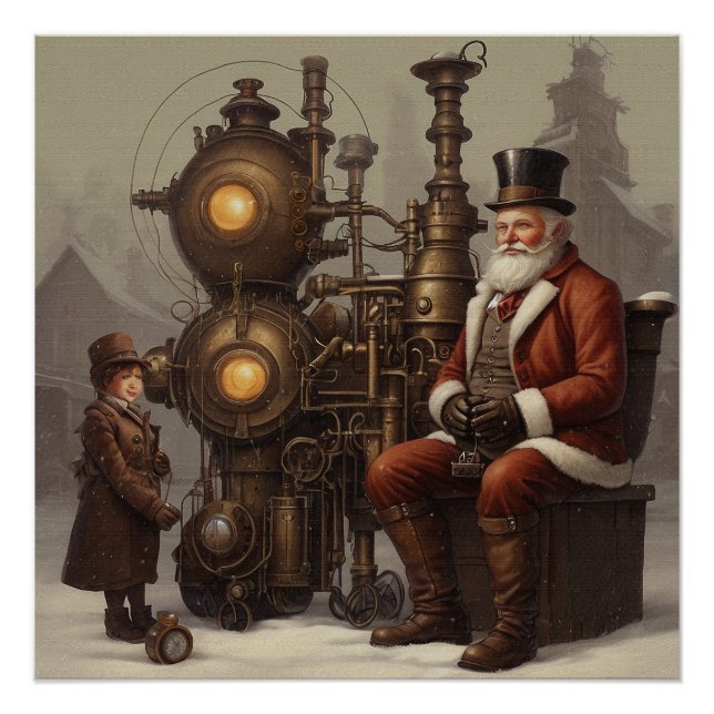 Póster Navidades de Steampunk de Santa (Anverso)