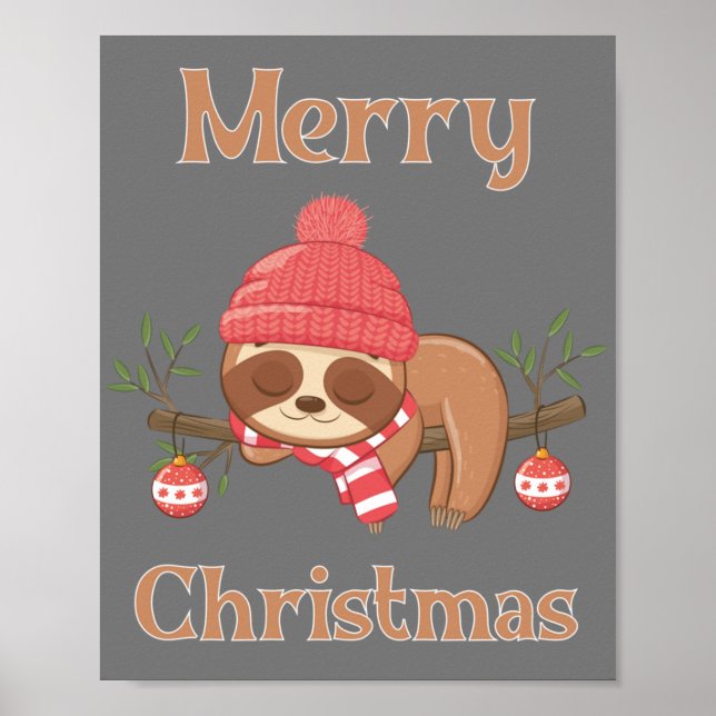 Póster Navidades de Sugar Cute Sloth (Frente)