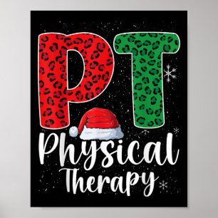 Póster Navidades de Terapia Física Santa Hat Pt Terapista