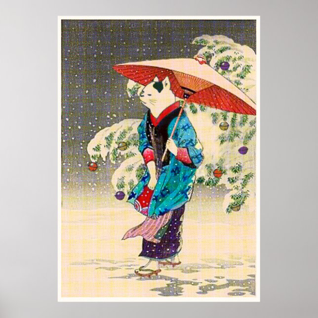 Póster Navidades de ukiyoe (Frente)