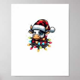 Póster Navidades de vaca Santa Hat Bufalo Jugado Xmas Vac