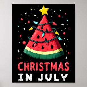 Póster Navidades De Vacaciones De Verano En La sandía De