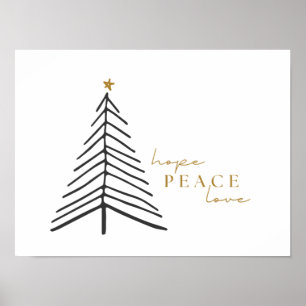 Póster Navidades de vacaciones esperan que la paz ame las