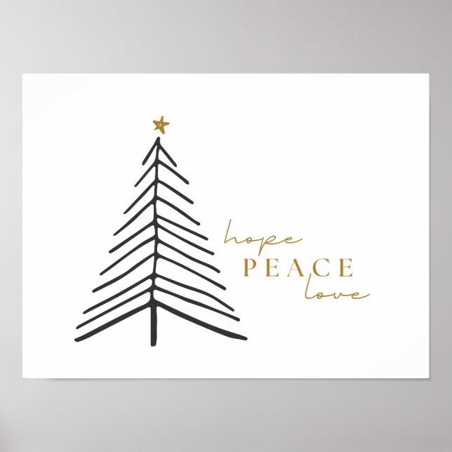 Póster Navidades de vacaciones esperan que la paz ame las (Frente)