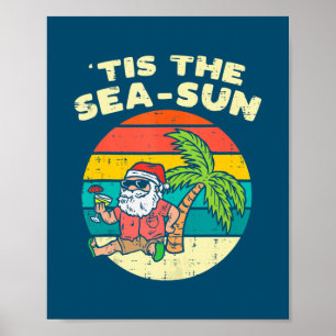 Póster Navidades De Verano Del Sea Sun Santa Beach En