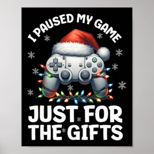 Póster Navidades de videojuegos de navidad de gamer niños