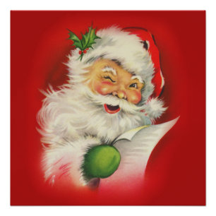 Póster Navidades de Vintage Santa Claus
