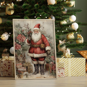 Póster Navidades de Vintage Santa Claus