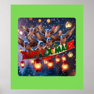 Póster Navidades de vista aérea