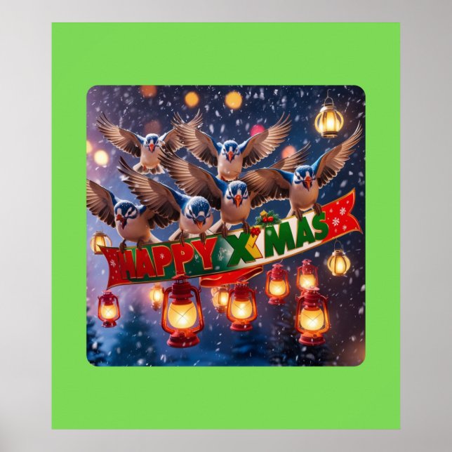 Póster Navidades de vista aérea (Frente)