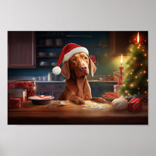 Póster Navidades de Vizsla en vacaciones festivas