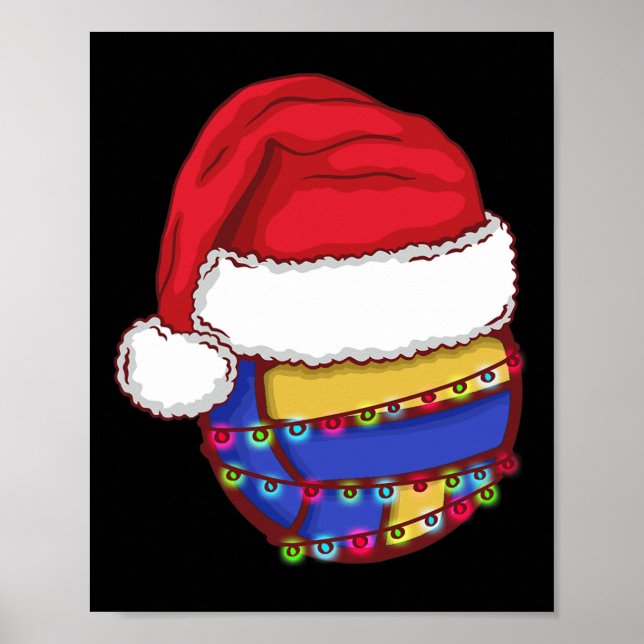 Póster Navidades de voleibol alumbran a voley gracioso de (Frente)