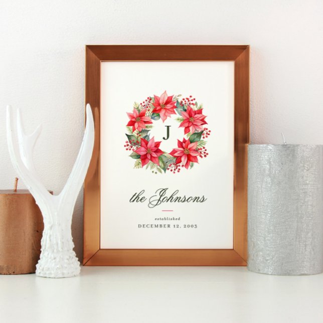 Póster Navidades de Wreath de Poinsettia con el estilo de (Subido por el creador)