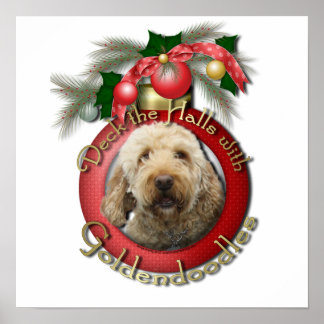 Póster Navidades - Deck the Halls - Goldendoodles