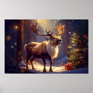 Póster Navidades DEER AL CORAZÓN DE SANTA