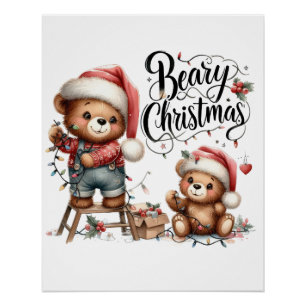 Póster Navidades del Beary de regalo de Navidad
