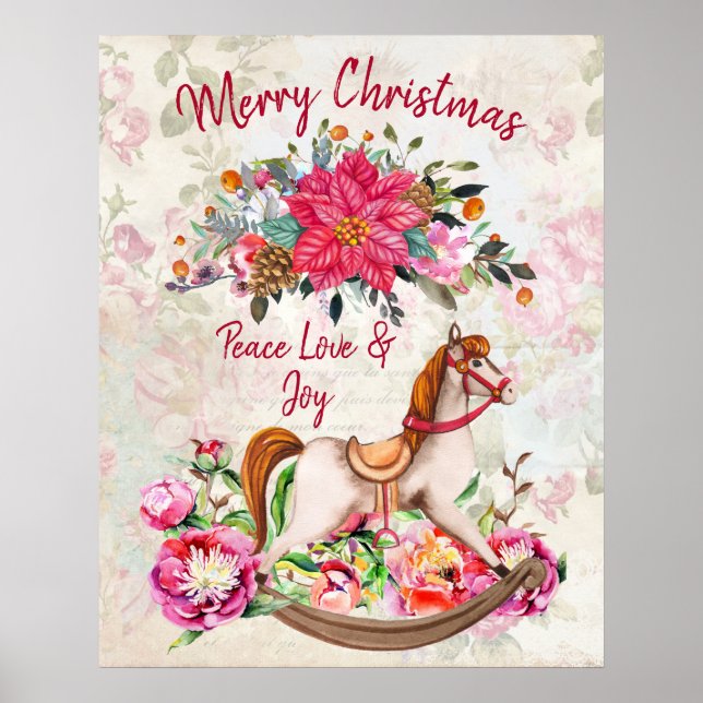 Póster Navidades del caballo rocoso victoriano y de la Po (Frente)