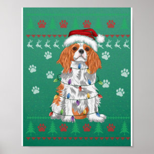 Póster Navidades del Cavalier King Charles Spaniel Sudor