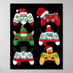 Póster Navidades del controlador de juegos Santa Elf Game