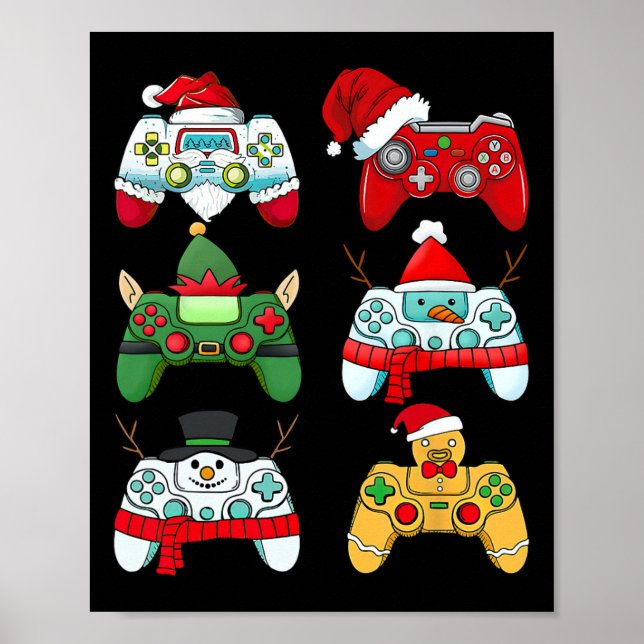 Póster Navidades del controlador de juegos Santa Elf Game (Frente)