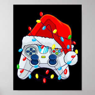 Póster Navidades del controlador de juegos Santa Hat Game