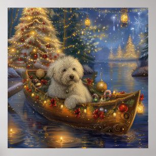 Póster Navidades del Coton De Tulear: Viaje festivo