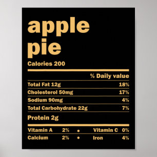 Póster Navidades del Día de Acción de Gracias Apple Pie H