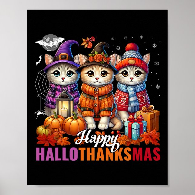 Póster Navidades del Día de Acción de Gracias de Hallowee (Frente)