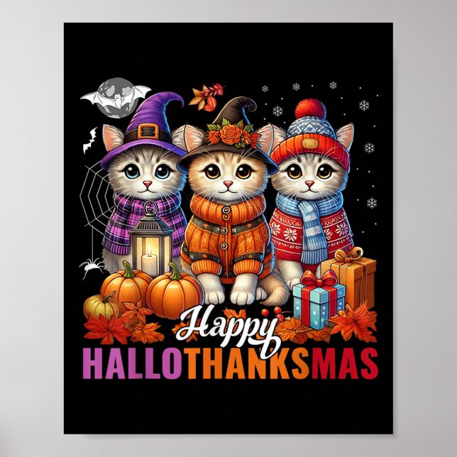 Póster Navidades del Día de Acción de Gracias de Hallowee (Frente)
