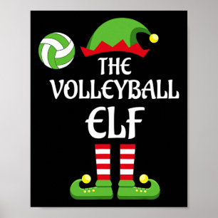 Póster Navidades del Elfo de Voleibol Feliz Navidad Pla