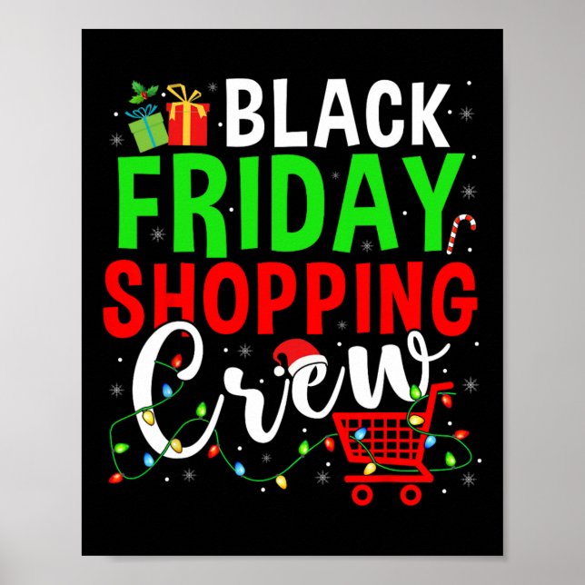 Póster Navidades del equipo de compras del viernes ilumin (Frente)