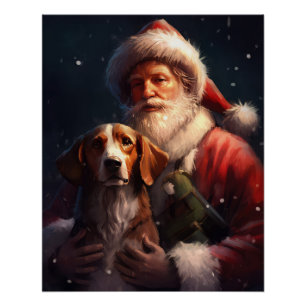 Póster Navidades del Foxhound Santa Claus en inglés