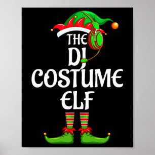 Póster Navidades Del Grupo Familiar Dj Costume Elf Pareja