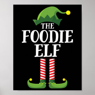Póster Navidades del grupo familiar Foodie Elf Matching F