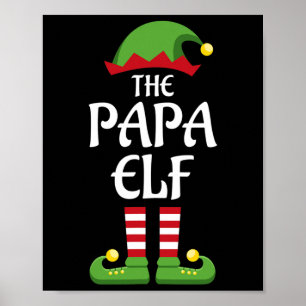 Póster Navidades del grupo familiar Papa elf que hacen co