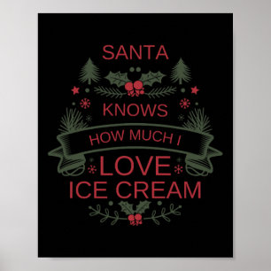 Póster Navidades Del Helado Cream Aman La Camisa Para Con
