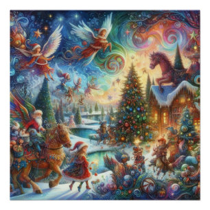 Póster Navidades del mundo caprichoso de un niño