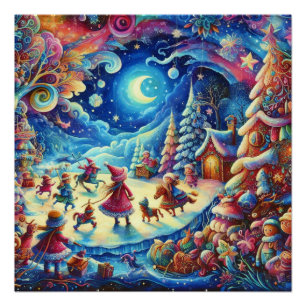 Póster Navidades del mundo caprichoso de un niño