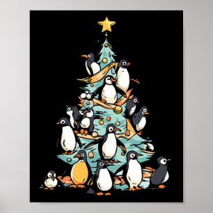 Póster Navidades del Pingüino Día del Pájaro Hielo Santa