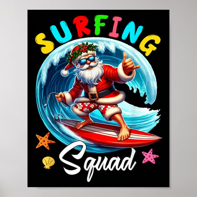 Póster Navidades Del Surfing Squad En Julio Diversión De  (Frente)