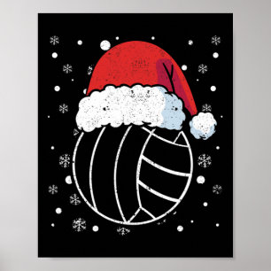 Póster Navidades deportivos Gorra de voleibol Santa Claus