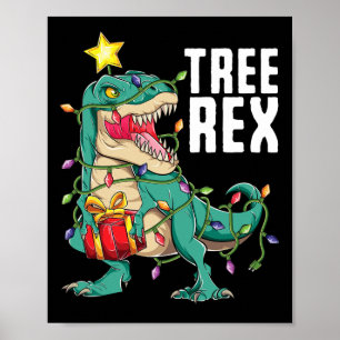 Póster Navidades Dinosaurios Árbol Rex Trex Pajamas Hombr