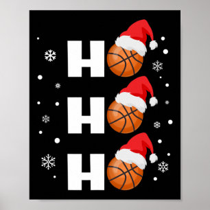 Póster Navidades divertidos Baloncestistas Ho Ho Ho Ho Ho