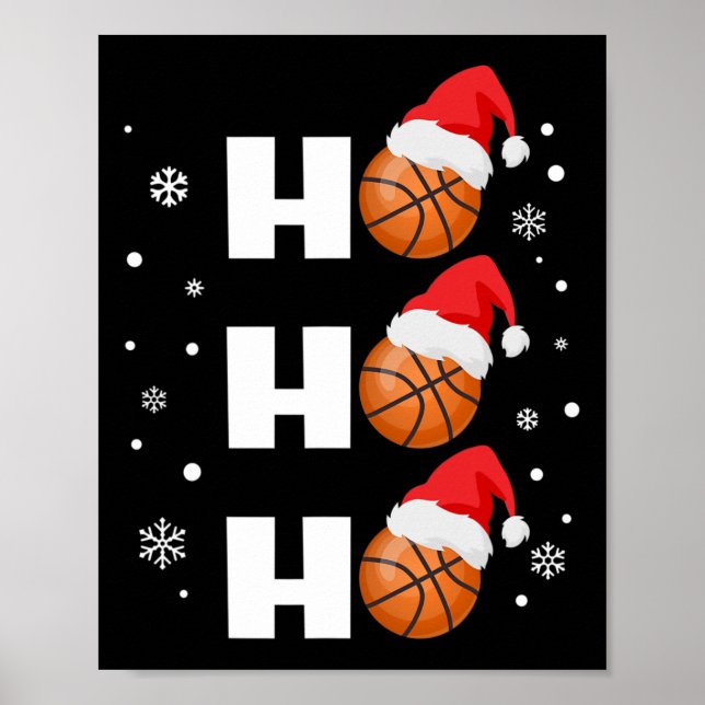 Póster Navidades divertidos Baloncestistas Ho Ho Ho Ho Ho (Frente)