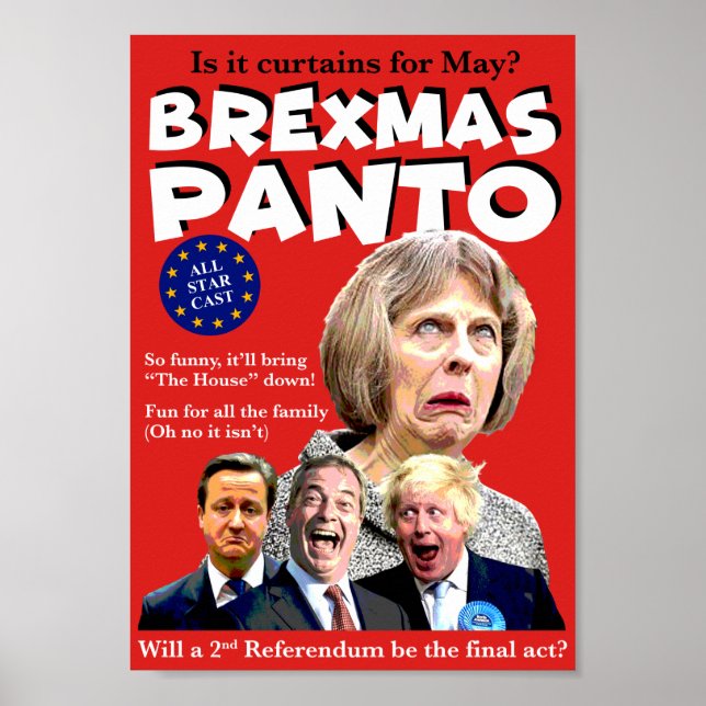 Póster Navidades divertidos BREXIT Pantomime poster parod (Frente)