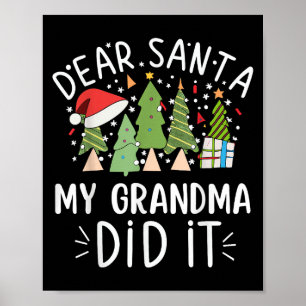 Póster Navidades divertidos citan a Santa Mi Abuela