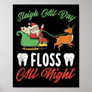 Póster Navidades divertidos de la oficina dental navideña