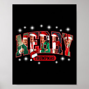Póster Navidades divertidos de Santa Trump