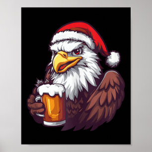 Póster Navidades divertidos Eagle Con Cómic De Cervezas