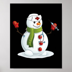 Póster Navidades divertidos enfermera Enfermería de hombr